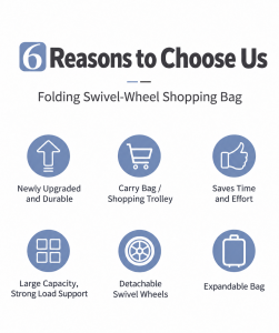 Detachable Swivel Wheel Shopping Bag WB-06